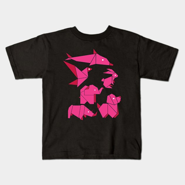 Cute Origami Animals Kids T-Shirt by isstgeschichte